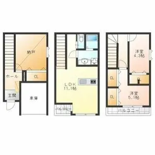 リリアム正木【1階】の間取り