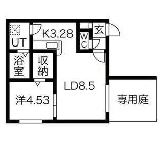 インフィニト平岸一条【1階】の間取り