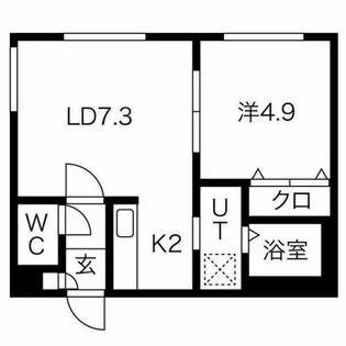 クラリス二十四軒【4階】の間取り