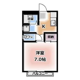 コーポユタカ【201号室】の間取り