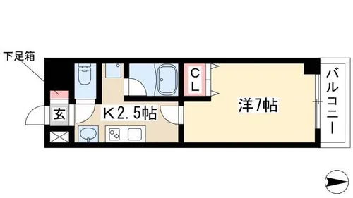 レジデンス名古屋千代田【301号室】の間取り