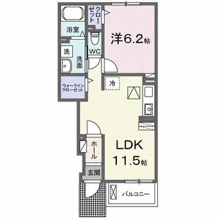 リヴェール カナデ A【1階】の間取り