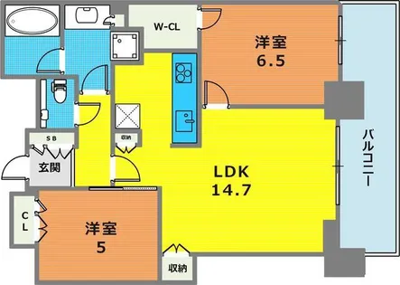 シティタワー神戸三宮【5212号室】の間取り