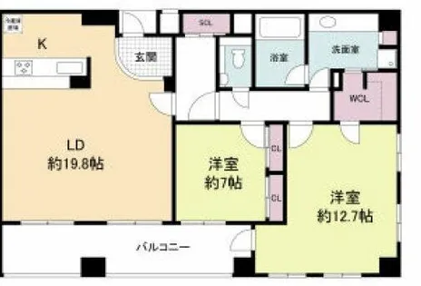 大阪府大阪市西区新町3丁目【マンション】の間取り