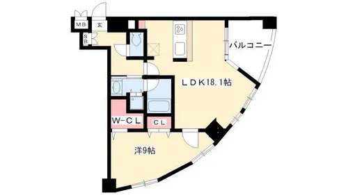 プロシード新瑞橋【9階】の間取り