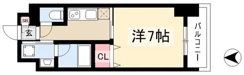 レジデンス東別院スクエアⅡ(旧ヴィークブライト名古屋東別院Ⅱ)【10階】の間取り