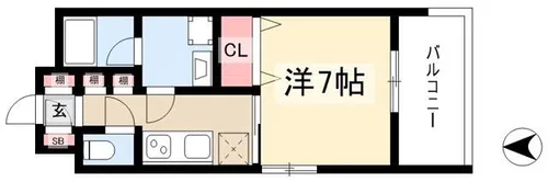 レジデンス東別院スクエアⅡ(旧ヴィークブライト名古屋東別院Ⅱ)【1201号室】の間取り