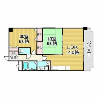 シェリール苦楽園II【1階】の間取り
