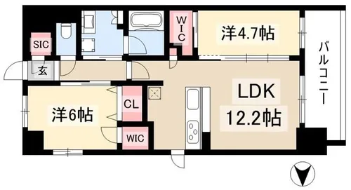 プレサンスレイズ桜山EAST【13階】の間取り