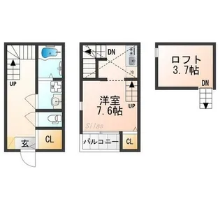 ハーモニーテラス椥辻中在家町【2階】の間取り