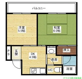 フェリーチェ西中島【4階】の間取り