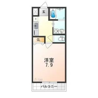 大阪府泉大津市助松町2丁目【アパート】の間取り