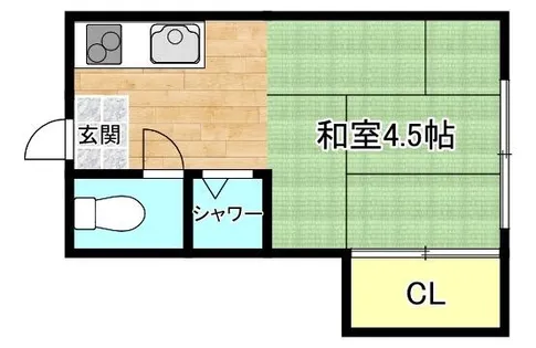 大阪府大阪市生野区中川東1丁目【アパート】の間取り