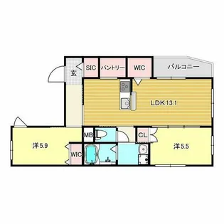 ヌメロ・ウノ甲子園口【1階】の間取り
