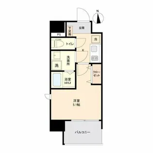 Live Casa姪浜【501号室】の間取り