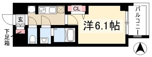プレサンス広小路通 葵【2階】の間取り