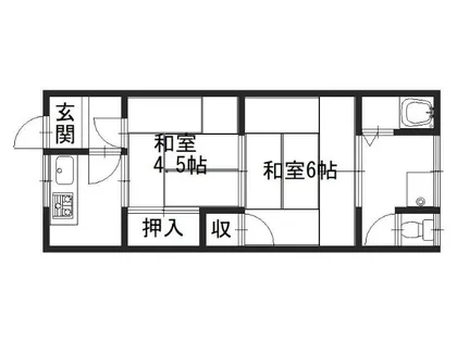 第一八ノ坪荘【105号室】の間取り