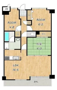 メゾンドール瀬田公園都市Ⅰ番館【12階】の間取り