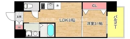 セオリー大阪ハーバーDOOR【6階】の間取り