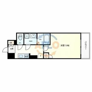 グランカーサ天王寺EAST【9階】の間取り