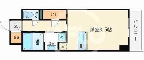 ドゥーエ立売堀【12階】の間取り