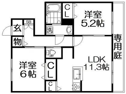 プレジデント雅【1階】の間取り
