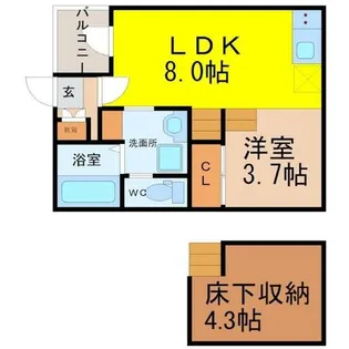 カーネルビレッジ【1階】の間取り