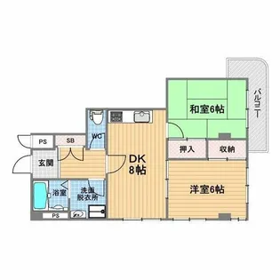 ウエステル甲子園【3階】の間取り