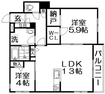 シャーメゾン ル フルーヴ【2階】の間取り