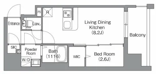 コンフォリア・リヴ南森町Ⅱ【8階】の間取り