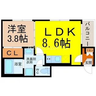 ミュゲット平安通【1階】の間取り