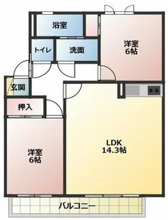 ウィンドワードC棟【2階】の間取り