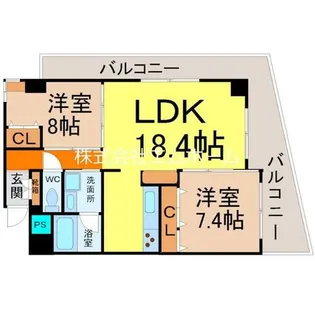 ベルドミール橘【5階】の間取り