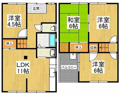 大阪府河内長野市汐の宮町【一戸建】の間取り
