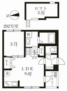 ハーモニーテラス上石川町【2階】の間取り