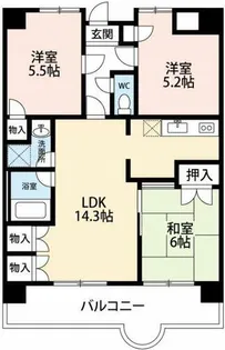 スリーエイト北町【602号室】の間取り