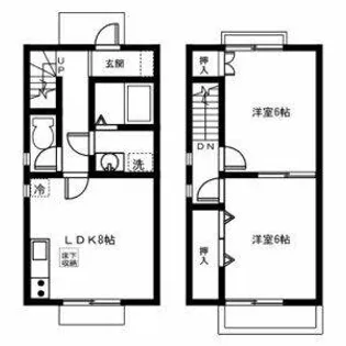 WHITE BELL C【102号室】の間取り