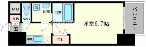 エスリード阿波座レジデンス【203号室】の間取り