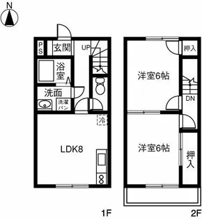 愛知県稲沢市小池3丁目【テラスハウス】の間取り