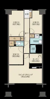 ソーラスフロント富船 南館【9階】の間取り