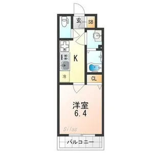 ヴィラ四条大宮【4階】の間取り