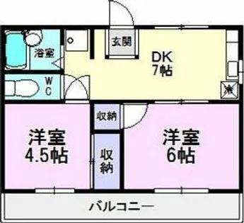 神の倉ハイツⅠ【101号室】の間取り