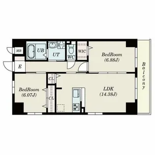 GRANDUKE高辻【2階】の間取り