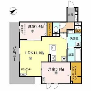 La Maison林崎【203号室】の間取り