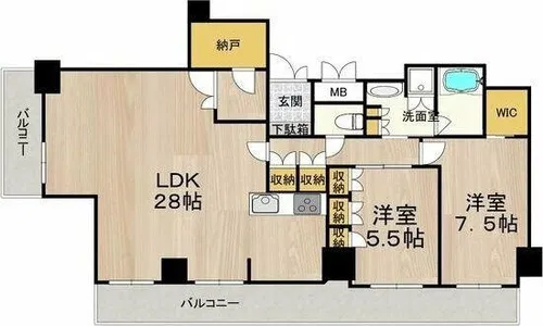 アートアルテールコンドミニアムフロア【24階】の間取り