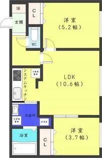Halenix札幌医大前【4階】の間取り