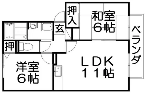 グランシャリオB棟【2階】の間取り