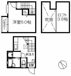 ドリームパレス高宮【1階】の間取り