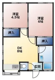リアン黒住【202号室】の間取り