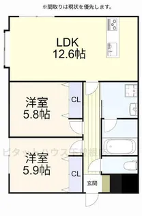 Amazing Heart【203号室】の間取り